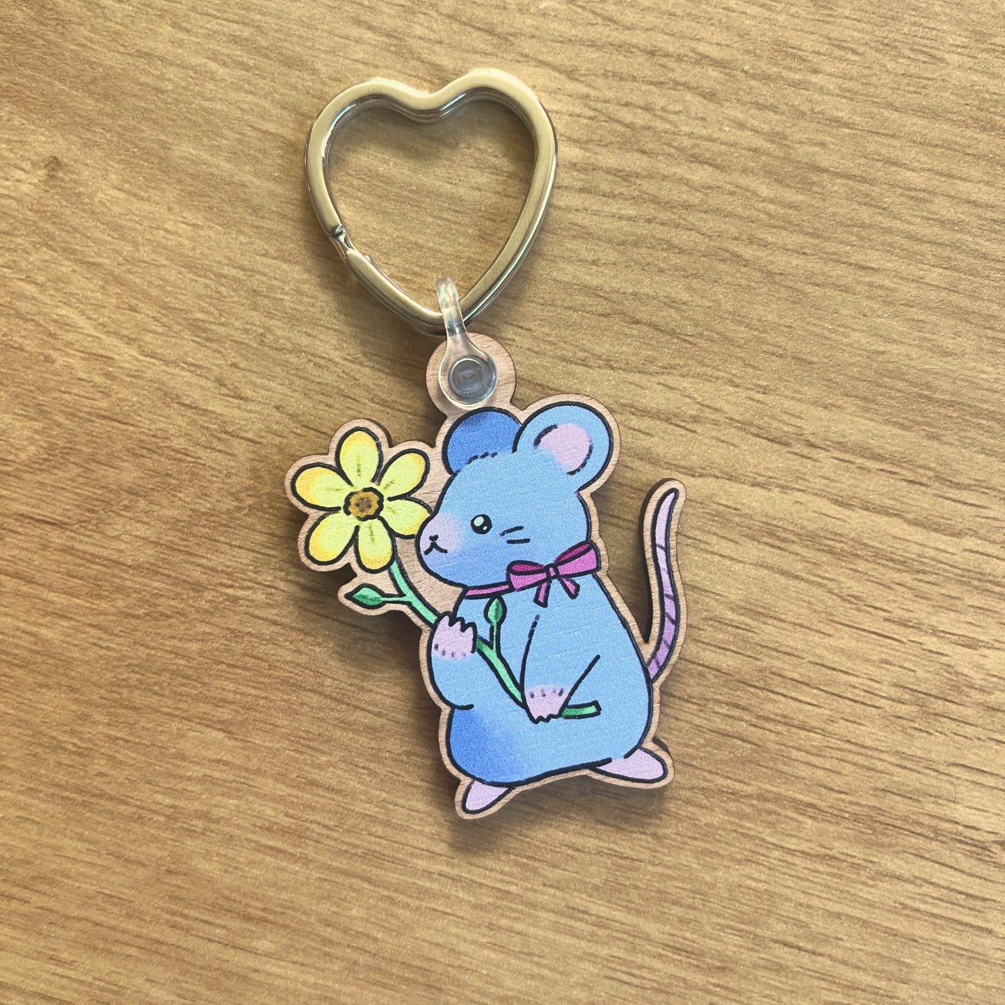 Flower Mouse and Duck Keychain Set