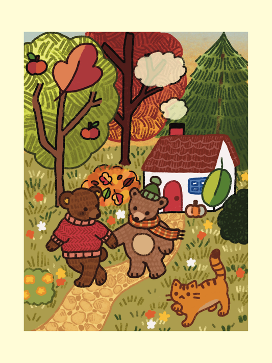 Autumn Bears Art Print