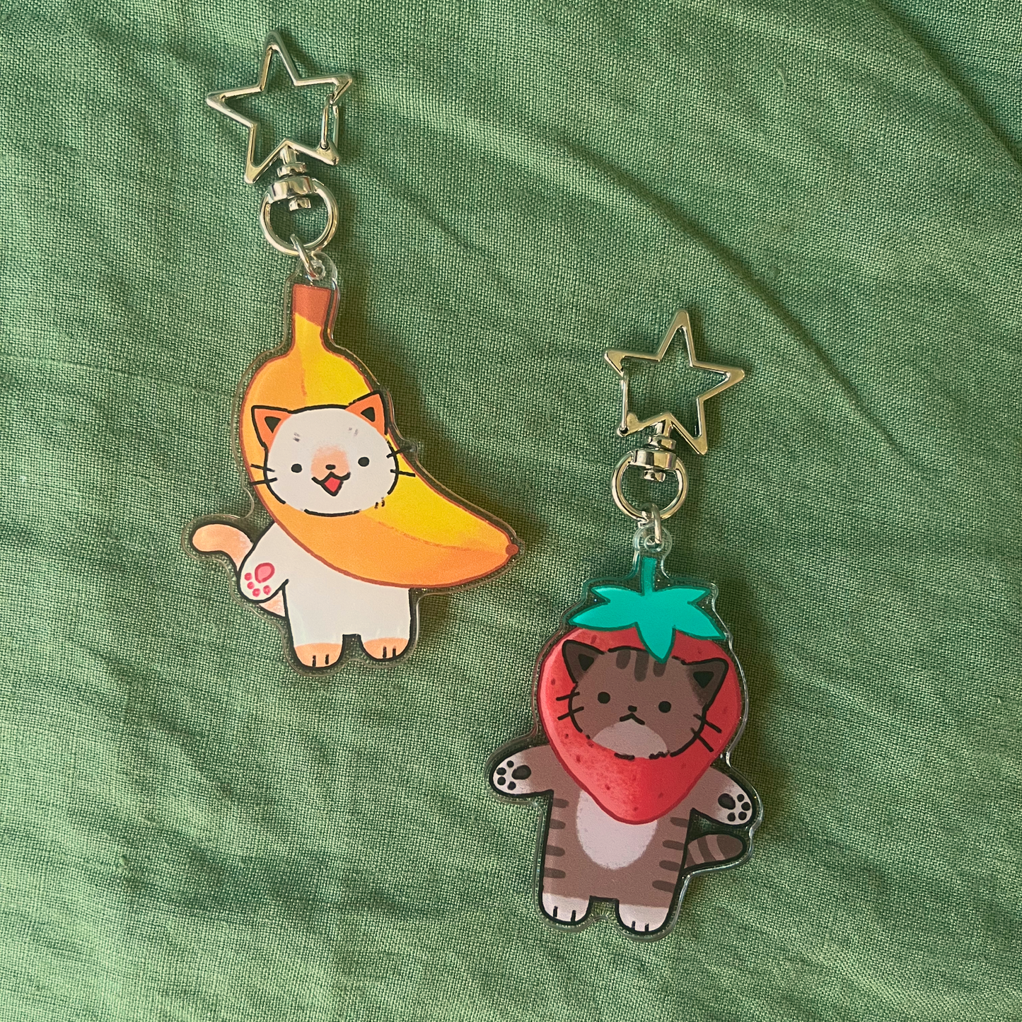 Fruit Cat Keychains