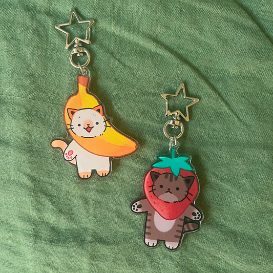 Fruit Cat Keychains