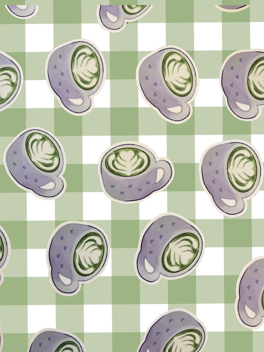 Hot Matcha Vinyl Sticker