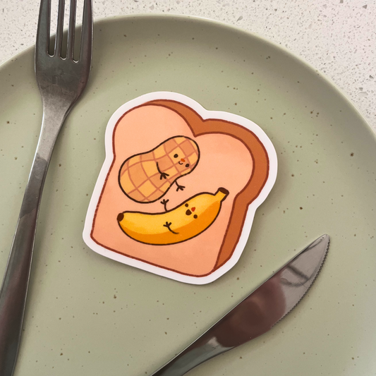 PB & Banana Toast Vinyl Sticker