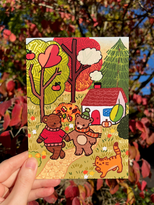 Autumn Bears Art Print